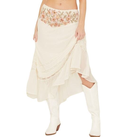 Free People Augusta Skirt in Ivory size XS - Picture 1 of 5